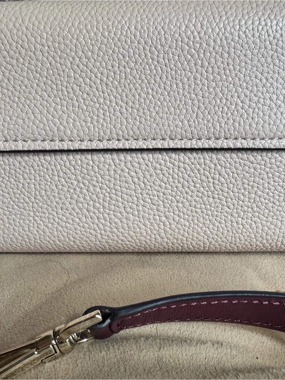 kate spade Two-Tone Pebbled Leather Tote in Blush, White and Burgundy
